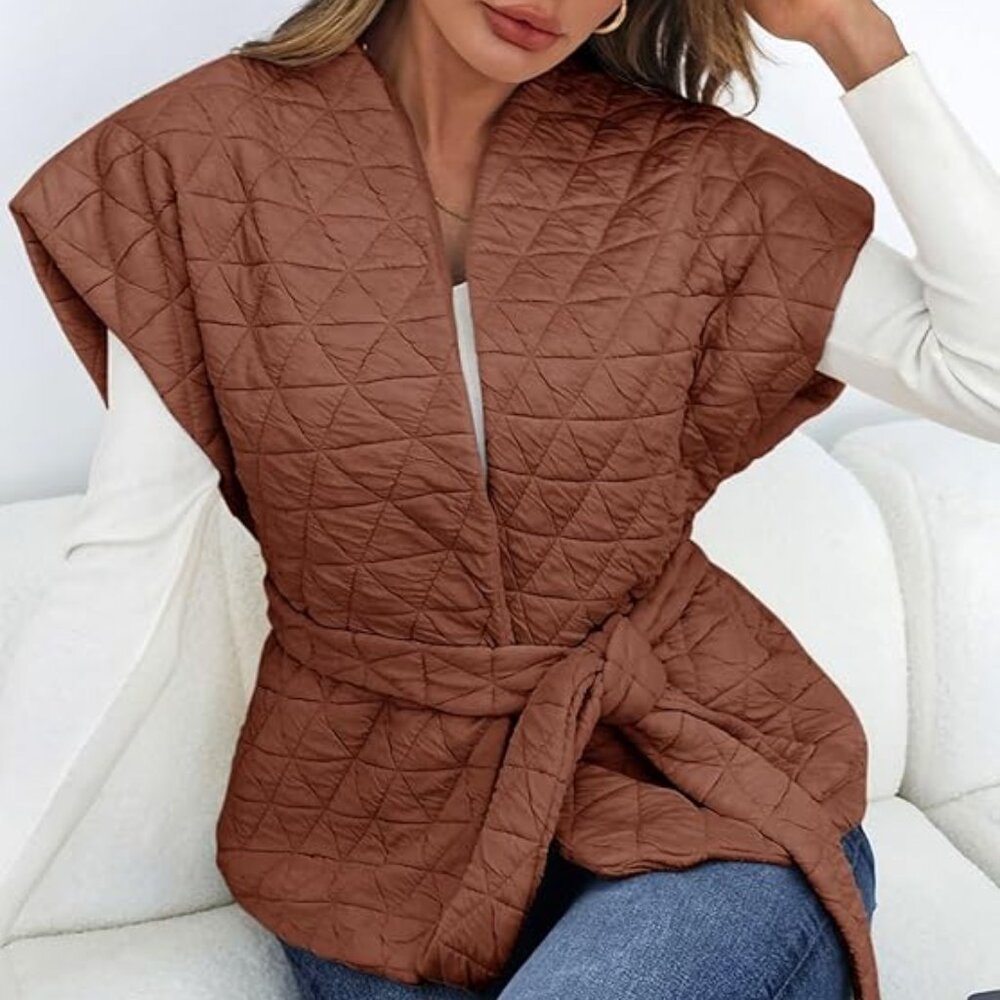 *Cicy Bell* Women's Quilted Puffer Vest Large NWOT